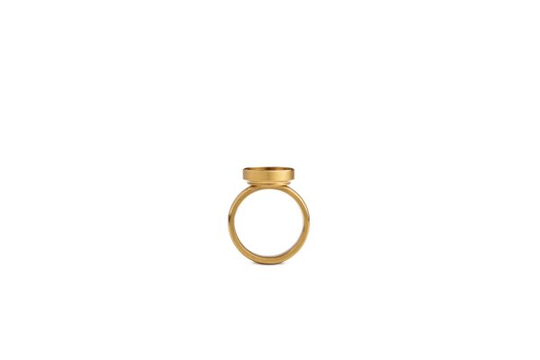 Vergoldeter Edelstahl Ring 12mm Kessel 21,0 mm