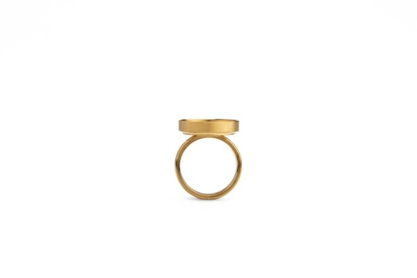 Vergoldeter Edelstahl Ring 18mm Kessel 17,0 mm