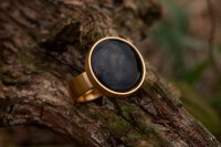 Vergoldeter Edelstahl Ring 18mm Kessel 17,0 mm